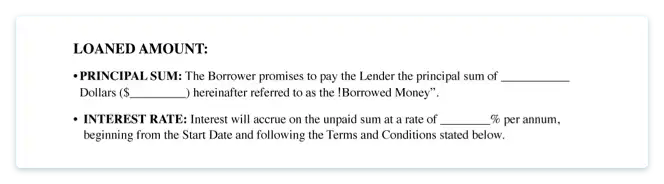 Loan Amount of a Promissory Note
