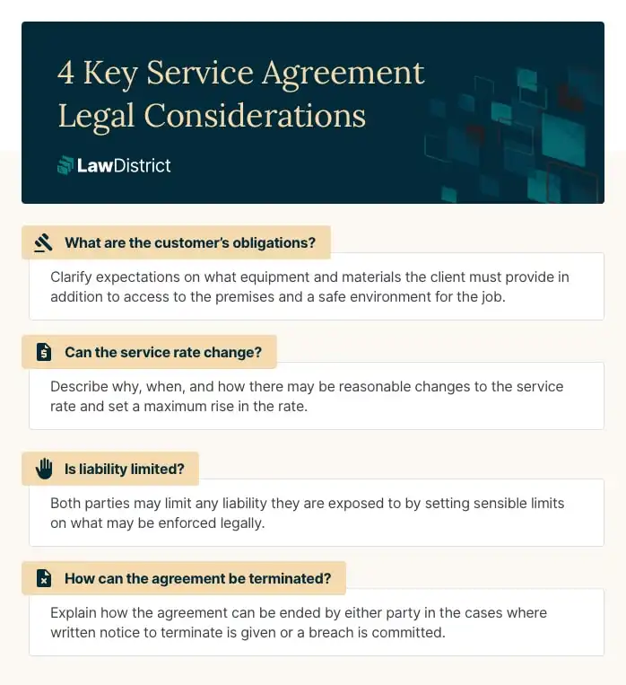 Infographic service agreement considerations