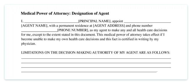Designation of an Agent