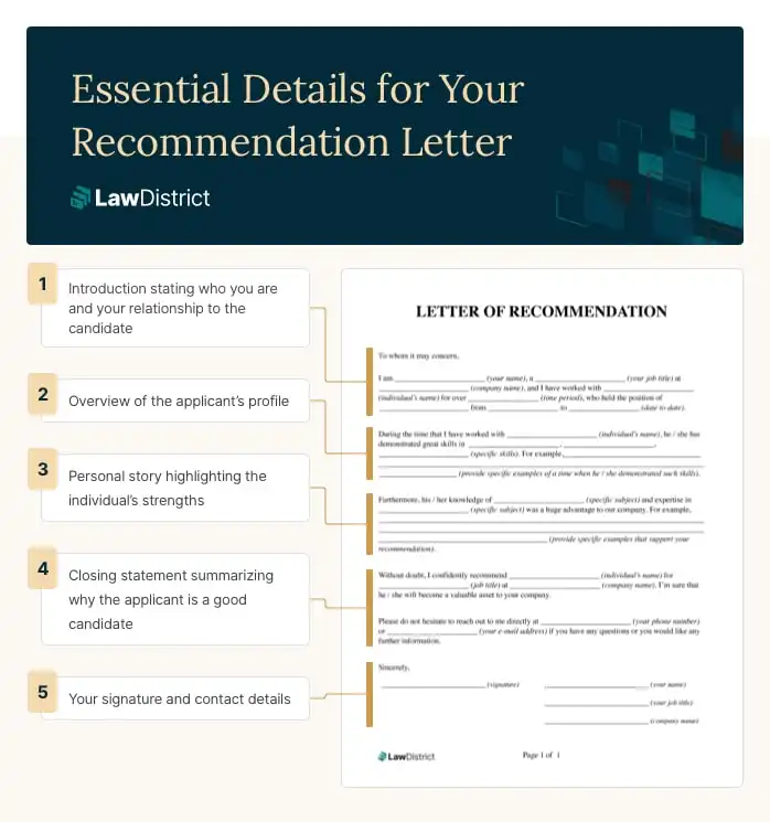 Details of a Recommendation Letter