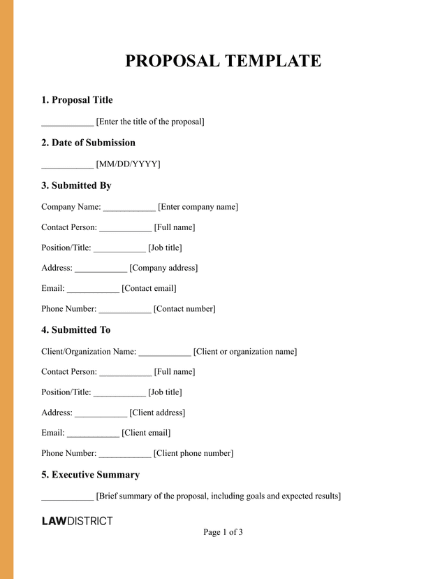 Proposal Template Sample