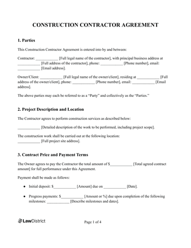 Construction Contract