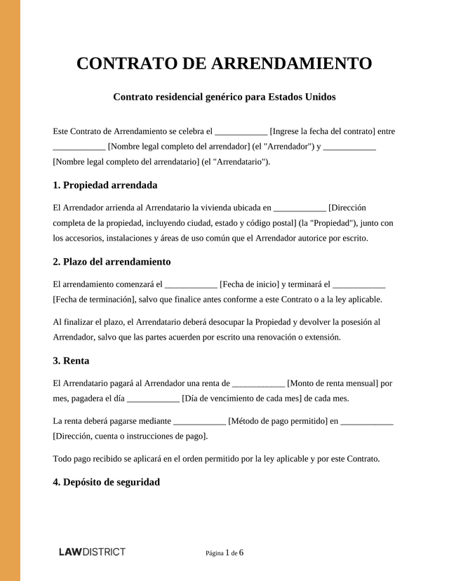 Ejemplo de Contrato de Arrendamiento