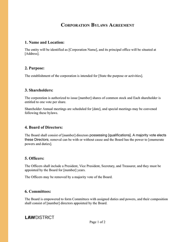 Corporate Bylaws Sample