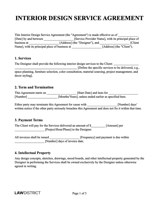 Interior Design Contract Sample