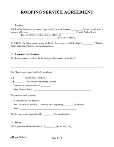 Roofing Contract