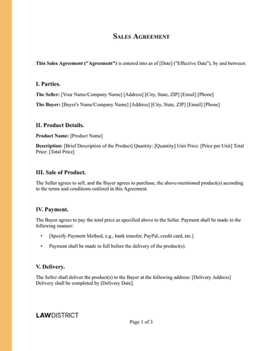 Sales Agreement