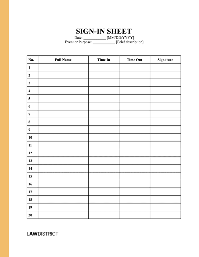 Sign-in-Sheet Sample