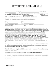 Motorcycle Bill of Sale