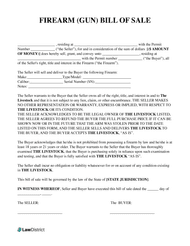 Firearm Bill of Sale Template