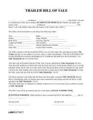 Trailer Bill of Sale