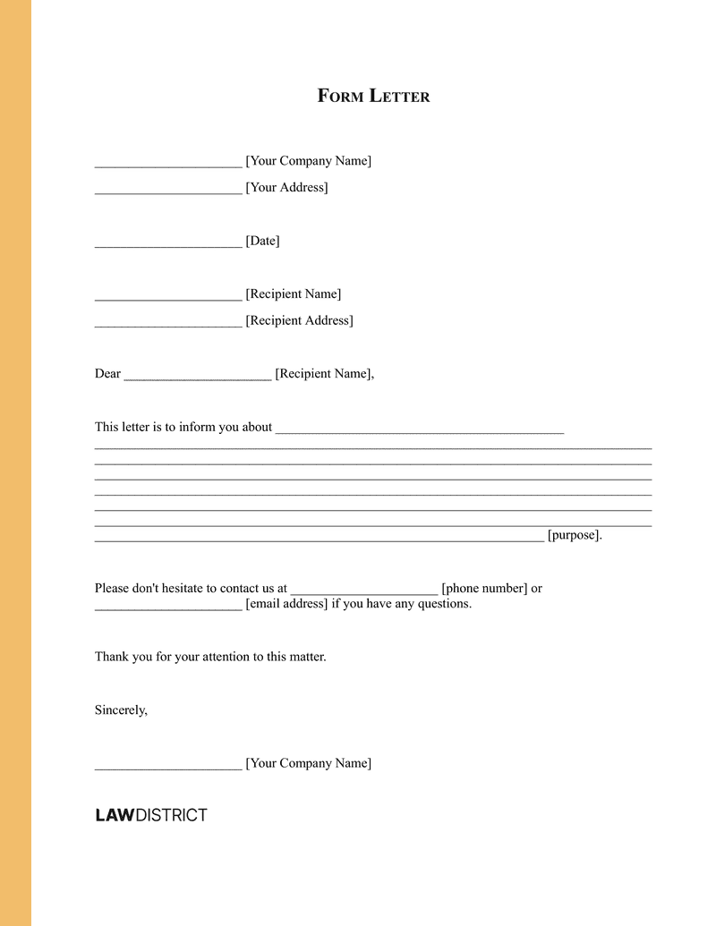 Business form letter sample