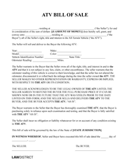 ATV Bill of Sale