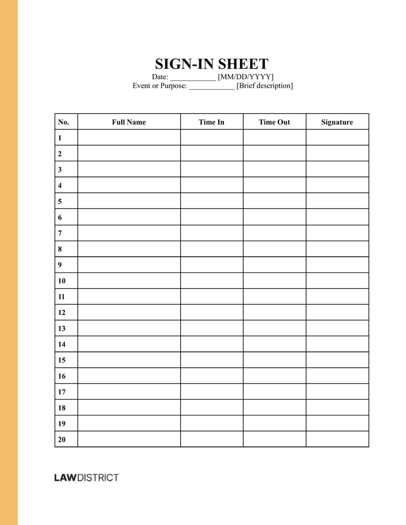 Sign-in-Sheet Sample